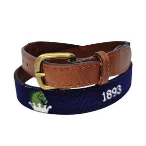 Smathers & Branson Belt Burlingame Country Club Leather Brass Size 38 Golf USA